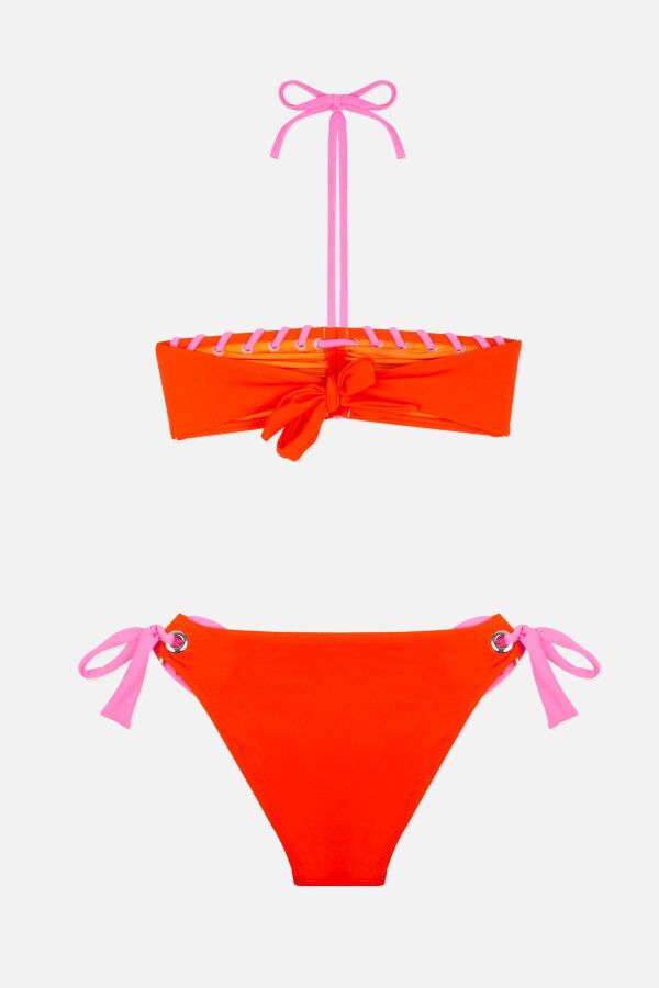 Ayyıldız 4912 Turuncu Straplez Kız Çocuk Bkini Takımı - 2