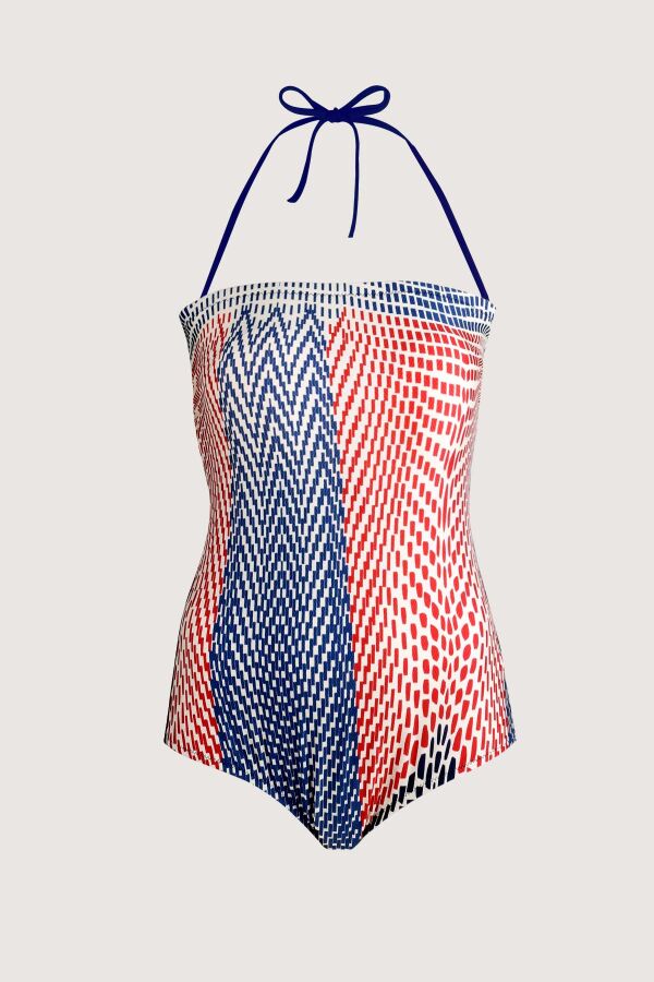 Ayyıldız 49353 Lacivert Desenli Straplez Mayo - 1