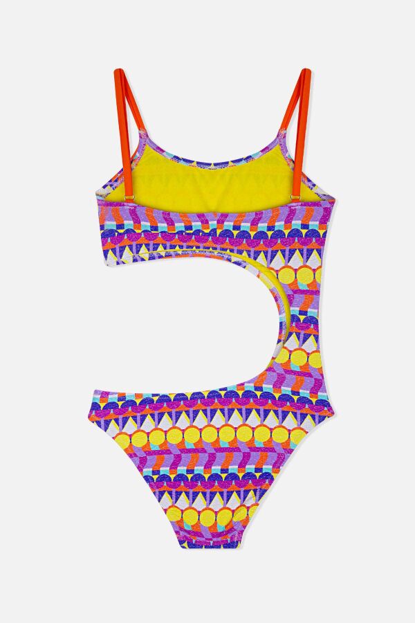 Ayyıldız 4951 Mor Desenli Kız Çocuk Mayokini - 2