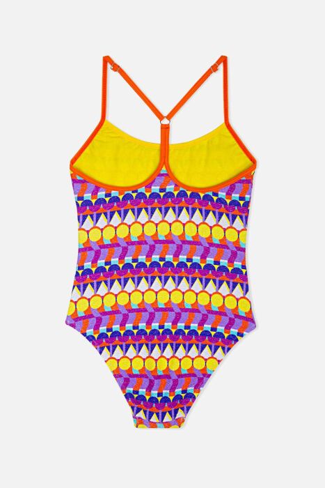 Ayyıldız 4952 Mor Desenli Kız Çocuk Mayo - AYYILDIZ (1)