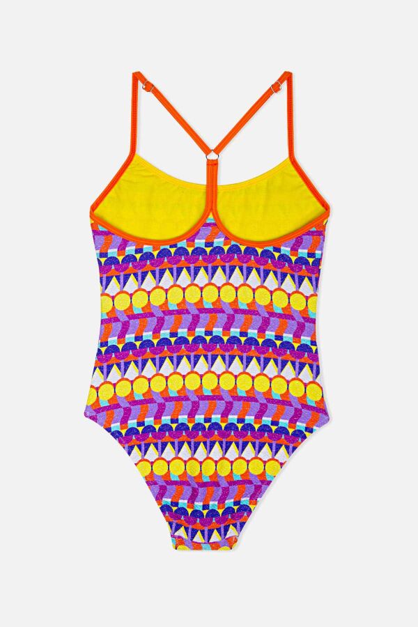 Ayyıldız 4952 Mor Desenli Kız Çocuk Mayo - 2