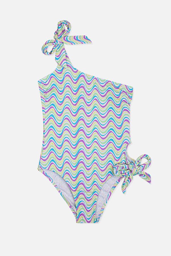 Ayyıldız 4956 Mor Tek Omuz Kız Çocuk Mayo - 1