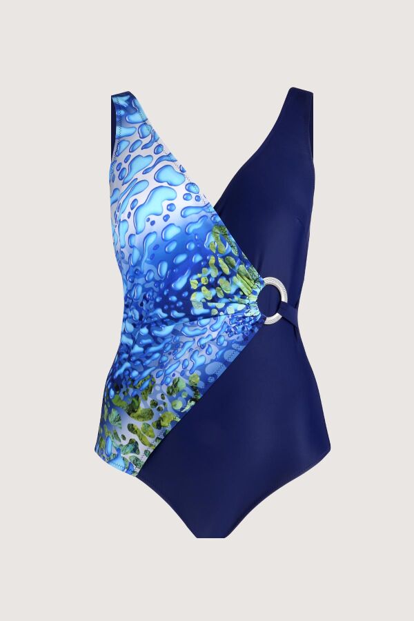 Ayyıldız 49600 Lacivert Desenli Toparlayıcı Mayo - 1