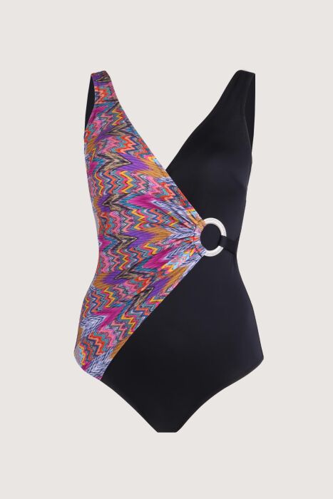 Ayyıldız 49600 Mor Desenli Toparlayıcı Mayo - 1