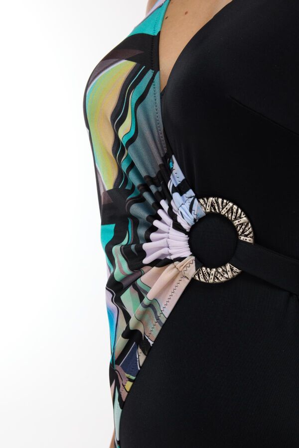 Ayyıldız 49600 Turkuaz Desenli Toparlayıcı Mayo - 2