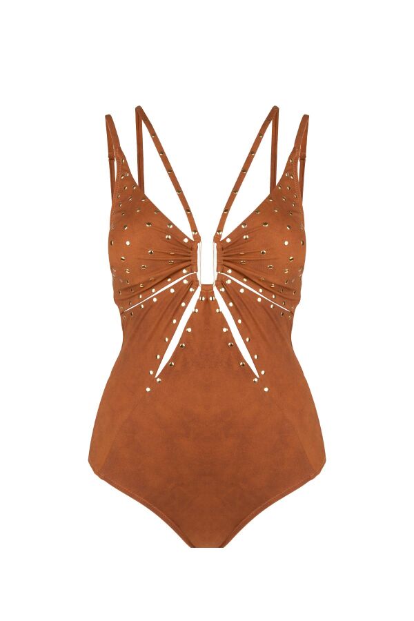 Ayyıldız 5147 Açık Kahverengi Zımba İşlemeli Mayo - 4