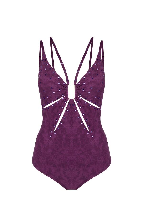 Ayyıldız 5147 Mor Zımba İşlemeli Mayo - 4