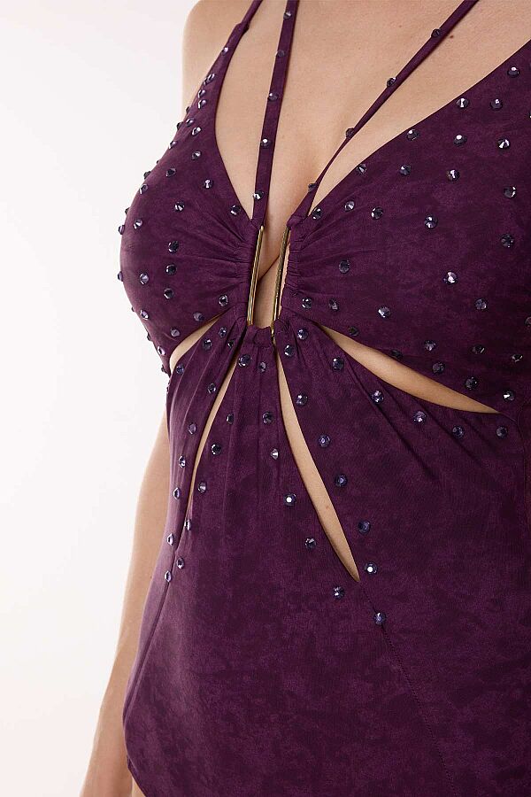 Ayyıldız 5147 Mor Zımba İşlemeli Mayo - 2