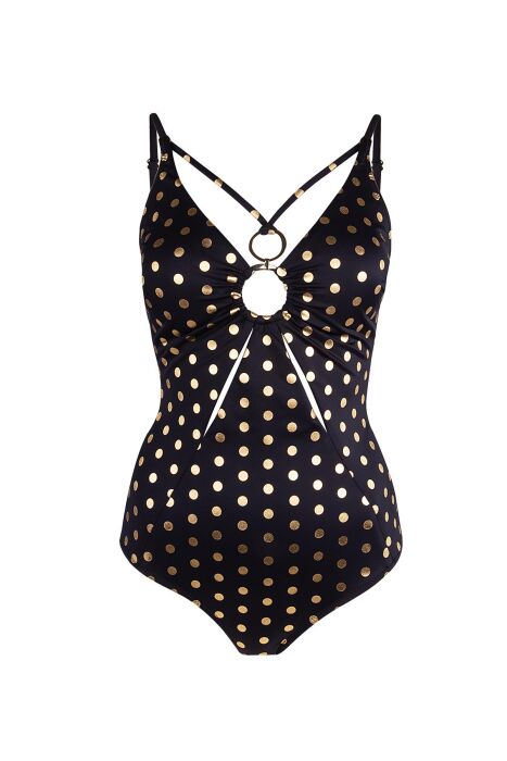 Ayyıldız 5202 Gold Puantiyeli Siyah Mayo - 4