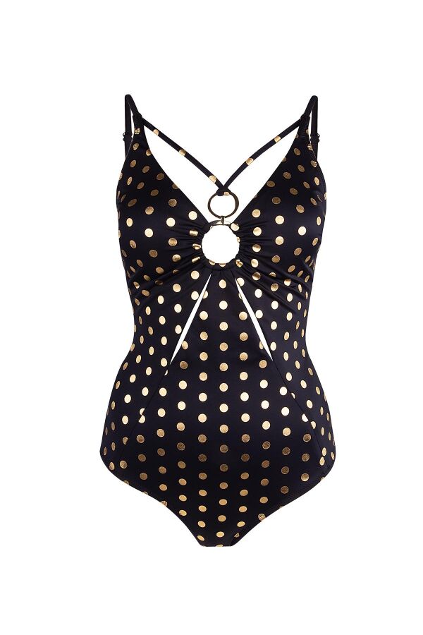 Ayyıldız 5202 Gold Puantiyeli Siyah Mayo - 4