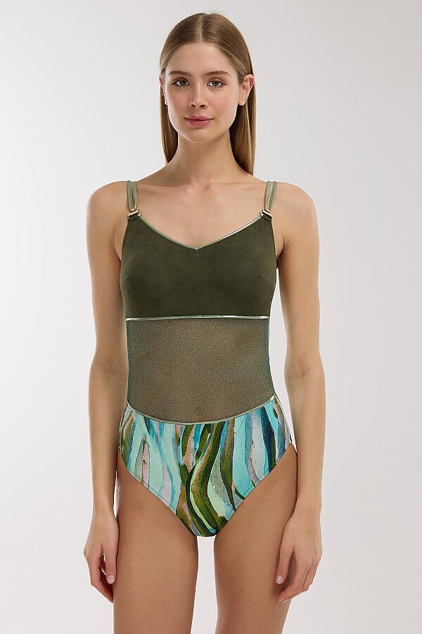 Ayyıldız 5208 Yeşil Transparan V Yaka Mayo - 1