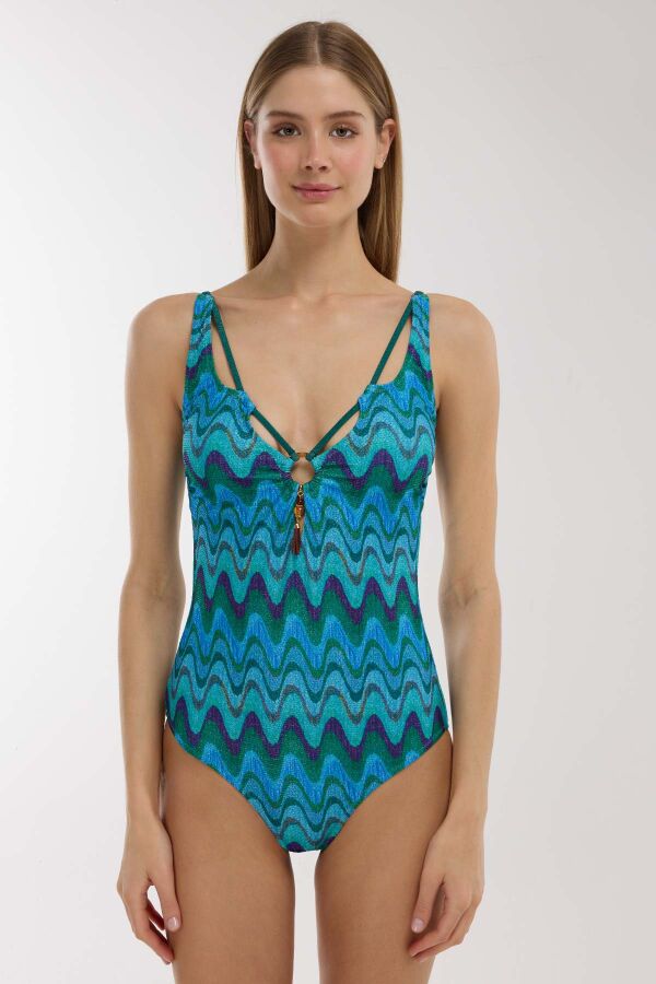 Ayyıldız 5210 Mavi Simli Mayo - 1