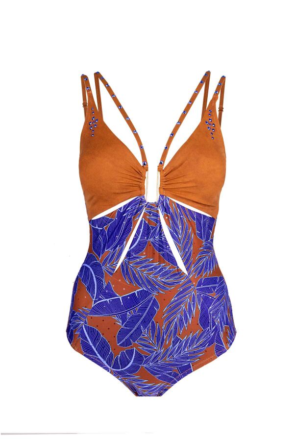 Ayyıldız 5225 Lila Kahverengi Askılı Mayo - 4