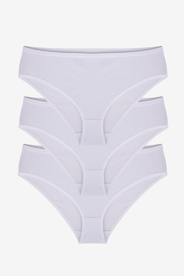 Ayyıldız 5281 Beyaz Yüksek Bel Pamuklu Külot 3'lü Paket - 1