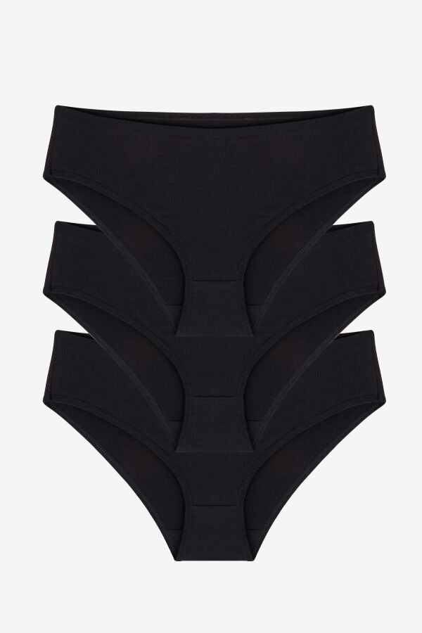 Ayyıldız 5281 Siyah Yüksek Bel Pamuklu Külot 3'lü Paket - 1