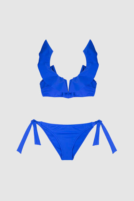 Ayyıldız 5400 Saks Fırfırlı Bikini Takımı - 4
