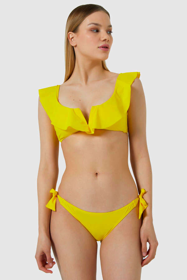 Ayyıldız 5400 Sarı Fırfırlı Bikini Takımı - 1