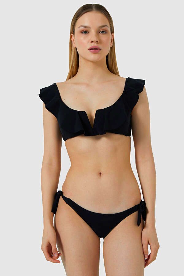 Ayyıldız 5400 Siyah Fırfırlı Bikini Takımı - 1