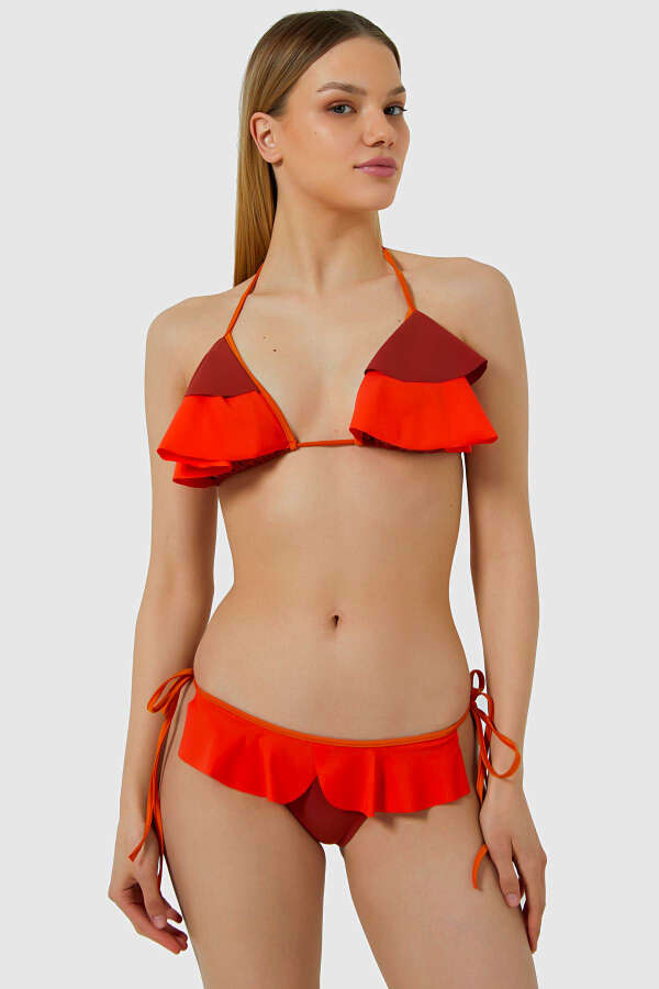 Ayyıldız 5403 Kiremit Fırfırlı Bikini Takımı - 1