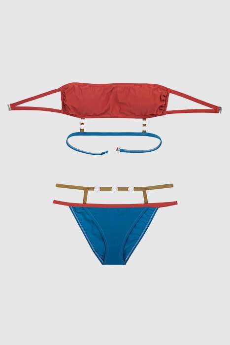 Ayyıldız 5413 Petrol Yeşili Straplez Bikini Takım - 4