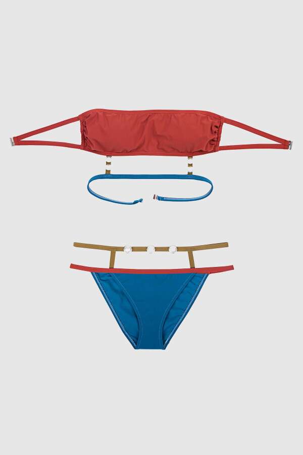 Ayyıldız 5413 Petrol Yeşili Straplez Bikini Takım - 4