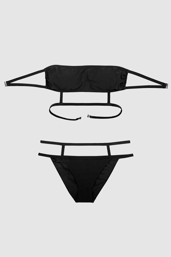 Ayyıldız 3432 Siyah Straplez Bikini Takımı - 4