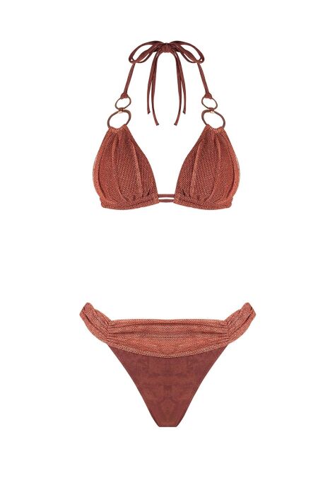Ayyıldız 5704 Kahverengi Üçgen Bikini Takımı - 4