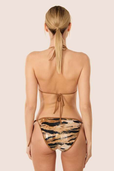 Ayyıldız 4607 Parlak Kahverengi Leopar Bikini Takımı - 2