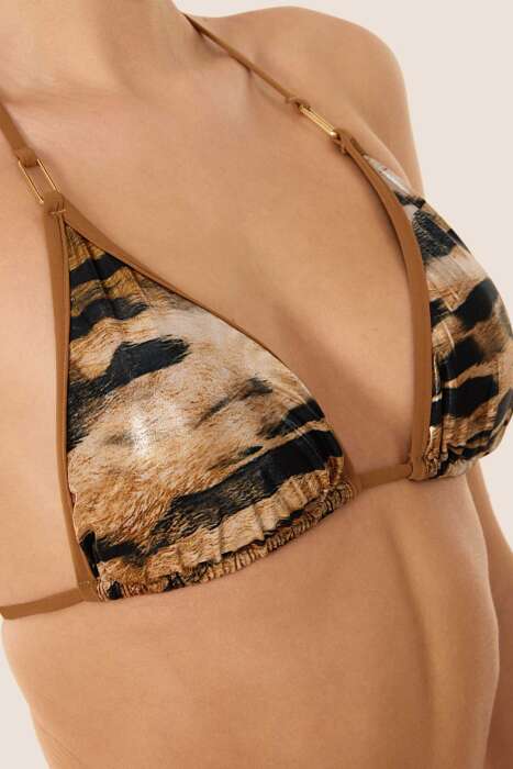 Ayyıldız 4607 Parlak Kahverengi Leopar Bikini Takımı - 3