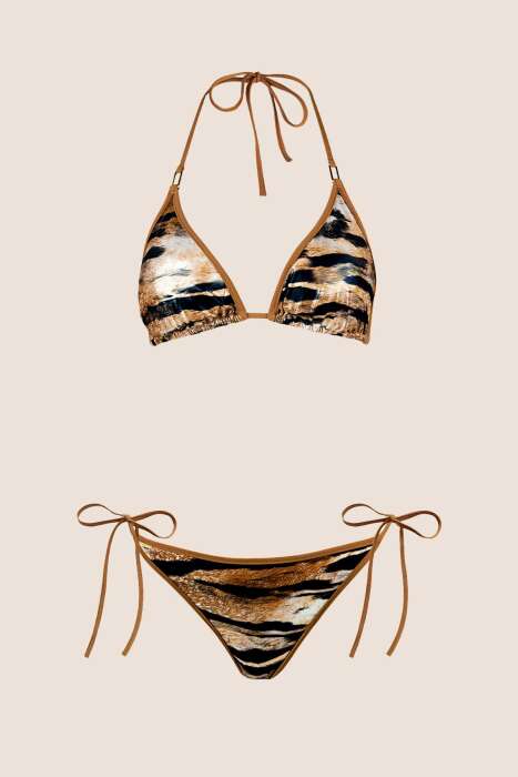 Ayyıldız 4607 Parlak Kahverengi Leopar Bikini Takımı - 4