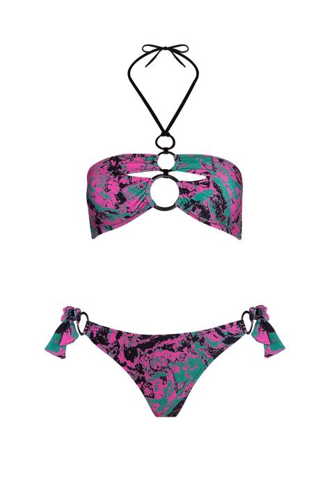 Ayyıldız 5602 Yeşil Pembe Straplez Bikini Takımı - 4