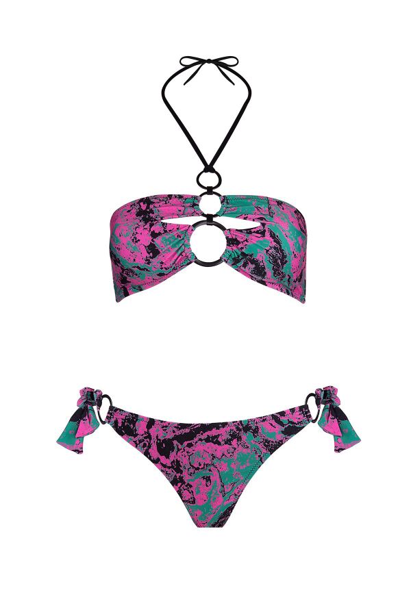 Ayyıldız 5602 Yeşil Pembe Straplez Bikini Takımı - 4