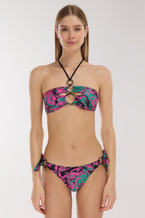 Ayyıldız 5602 Yeşil Pembe Straplez Bikini Takımı - AYYILDIZ