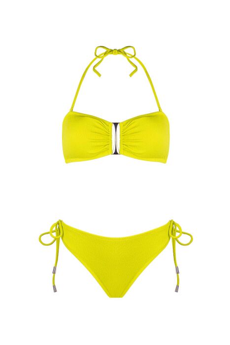 Ayyıldız 5606 Sarı Straplez Bikini Takımı - 4