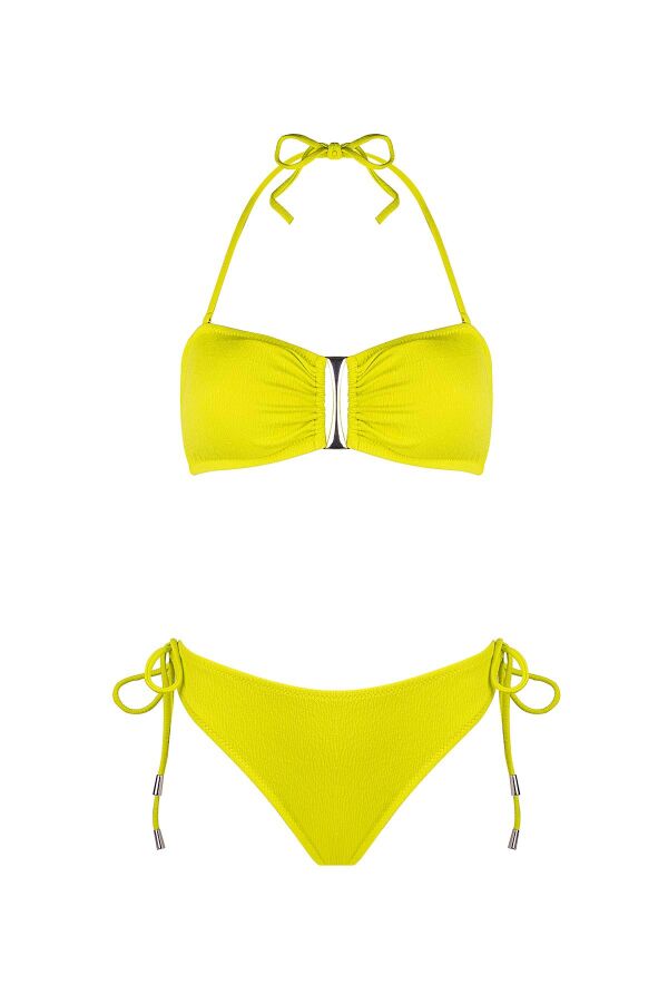 Ayyıldız 5606 Sarı Straplez Bikini Takımı - 4