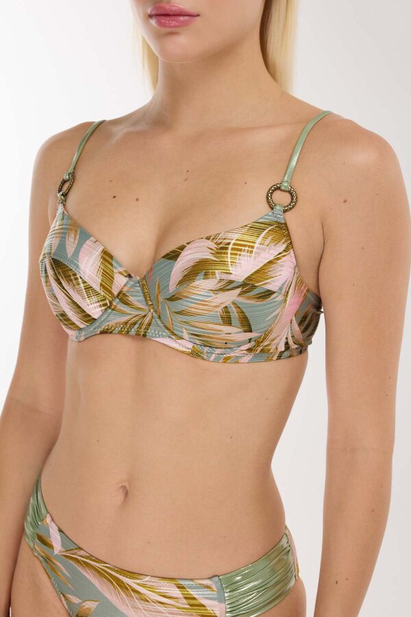 Ayyıldız 5609 Pembe Yeşil Balkonet Bikini Takımı - 2
