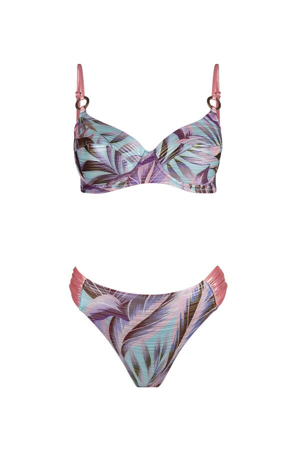 Ayyıldız 5609 Mavi Pembe Balkonet Bikini Takımı - 5