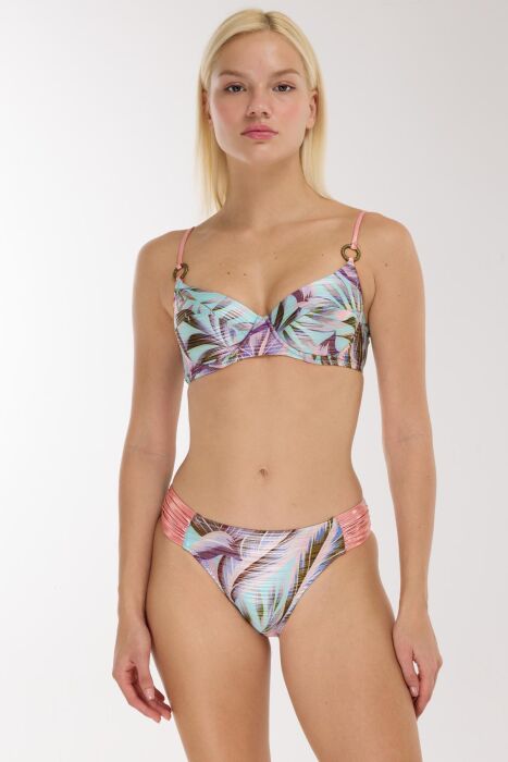 Ayyıldız 5609 Mavi Pembe Balkonet Bikini Takımı - AYYILDIZ