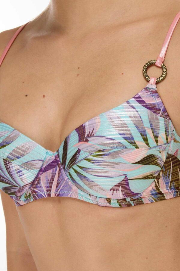 Ayyıldız 5609 Mavi Pembe Balkonet Bikini Takımı - 2