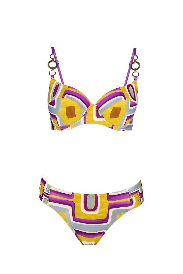 Ayyıldız 5609 Sarı Mor Balkonet Bikini Takımı - 4