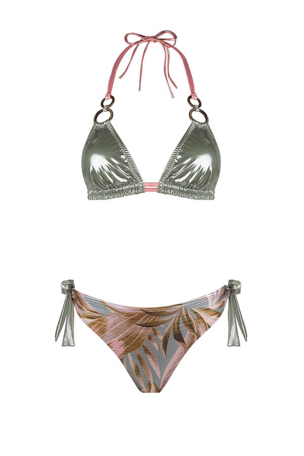 Ayyıldız 5610 Pembe Yeşil Üçgen Bikini Takımı - 5