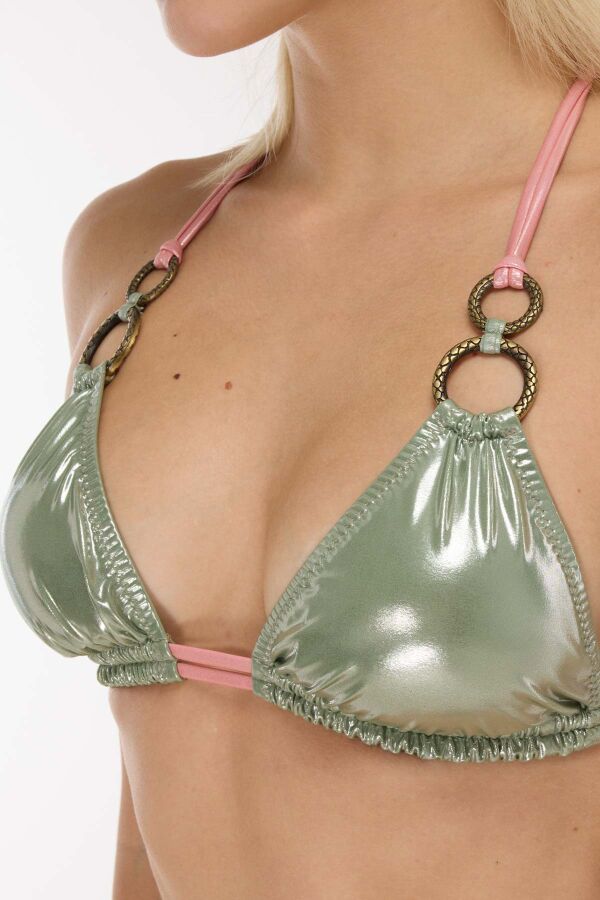 Ayyıldız 5610 Pembe Yeşil Üçgen Bikini Takımı - 3