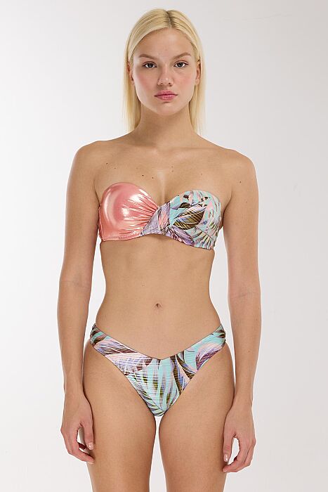 Ayyıldız 5611 Mavi Pembe Straplez Bikini Takımı - AYYILDIZ