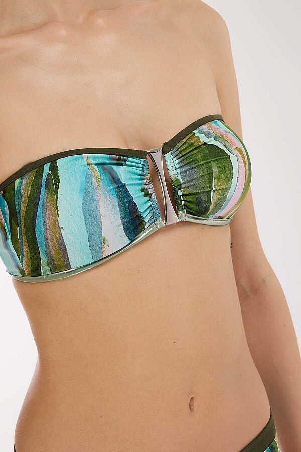 Ayyıldız 5612 Yeşil Straplez Bikini Takımı - 2