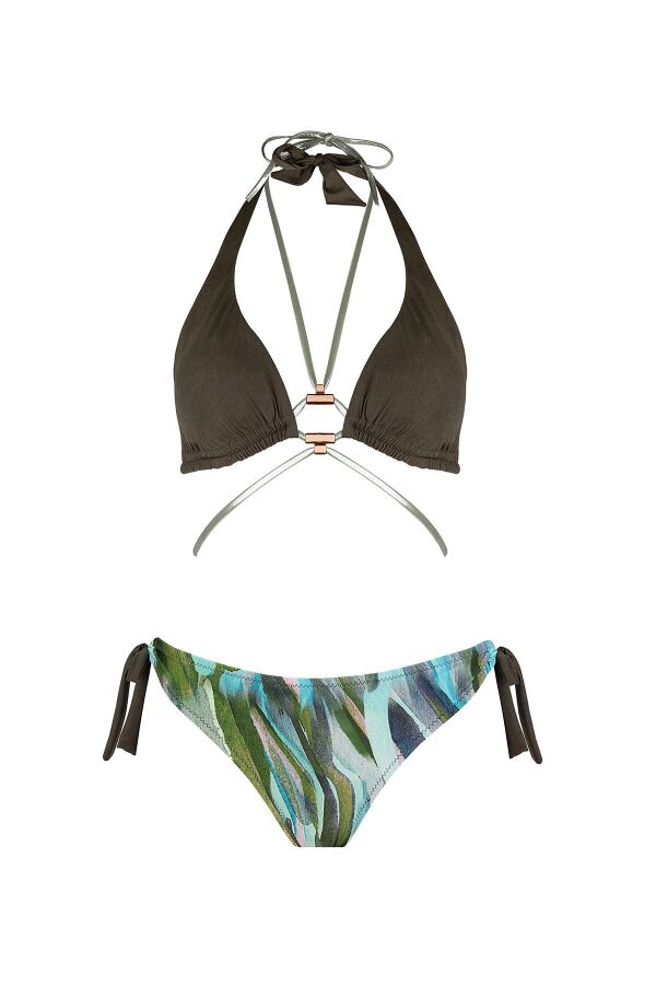 Ayyıldız 5614 Yeşil Boyundan Bağlamalı Bikini Takımı - 4