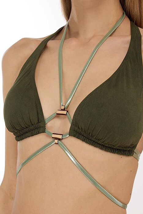 Ayyıldız 5614 Yeşil Boyundan Bağlamalı Bikini Takımı - AYYILDIZ (1)