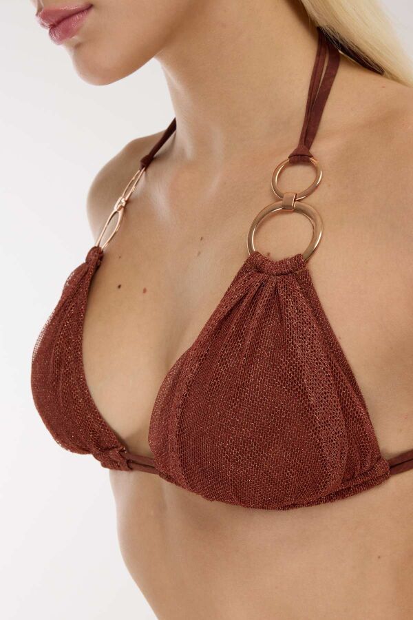 Ayyıldız 5616 Parlak Kahverengi Üçgen Bikini Takımı - 2