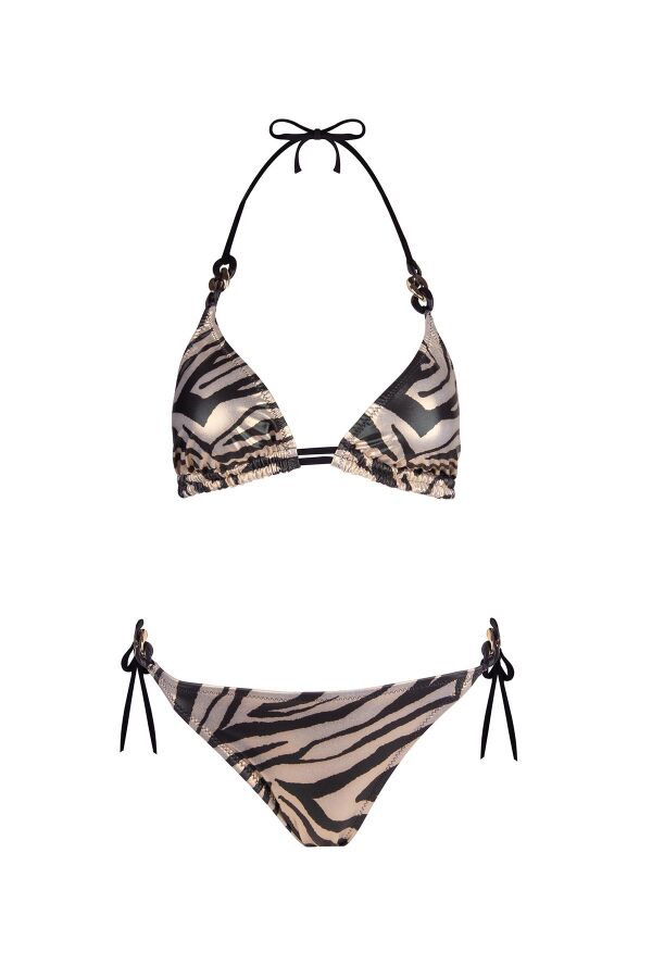 Ayyıldız 5619 Parlak Siyah Üçgen Bikini Takımı - 4