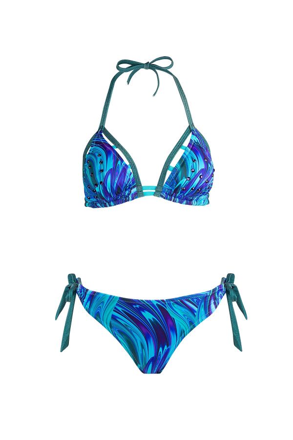 Ayyıldız 5626 Turkuaz Desenli Bikini Takımı - 5