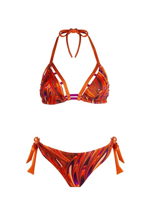 Ayyıldız 5626 Turuncu Desenli Bikini Takımı - 5